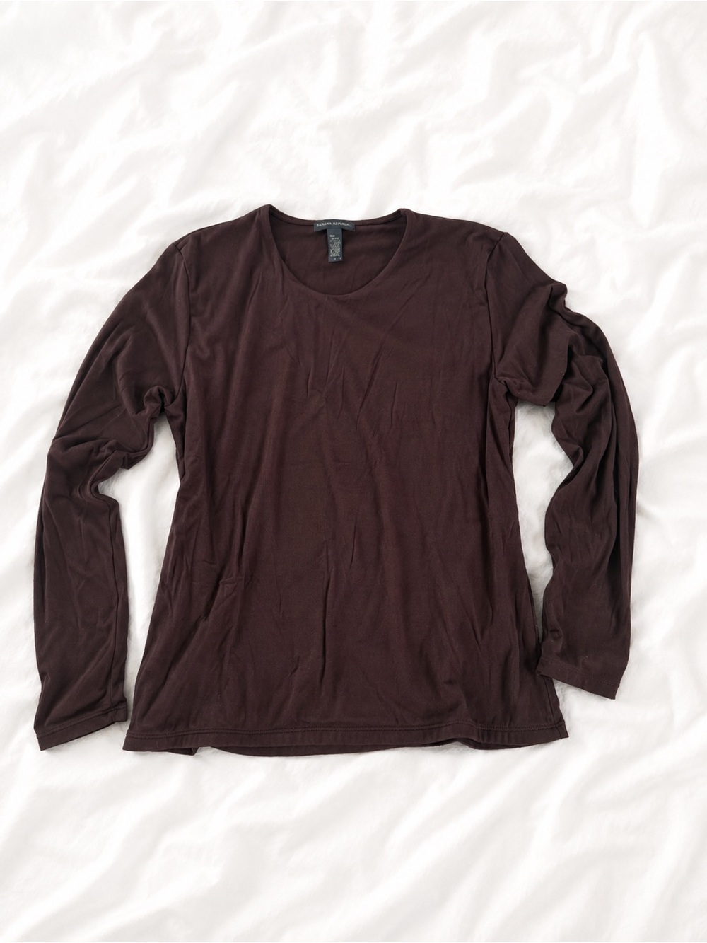 Banana Republic Long Sleeve Crew Neck Top - Brown